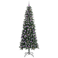 Produktbild för Konstgjord julgran Grön 240 cm PVC och Plast och Stål