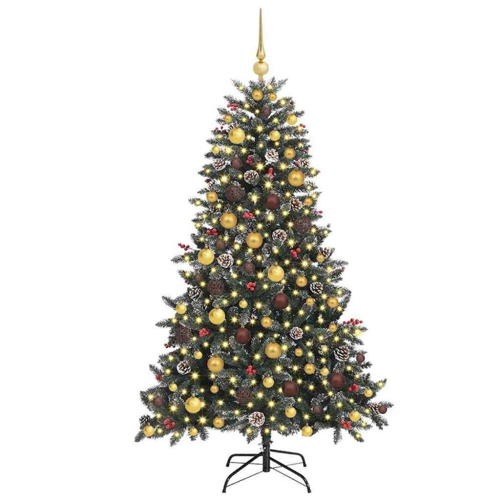 Produktbild för Konstgjord julgran Grön 180 cm PVC och Plast och Stål