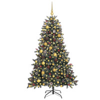 Produktbild för Konstgjord julgran Grön 180 cm PVC och Plast och Stål