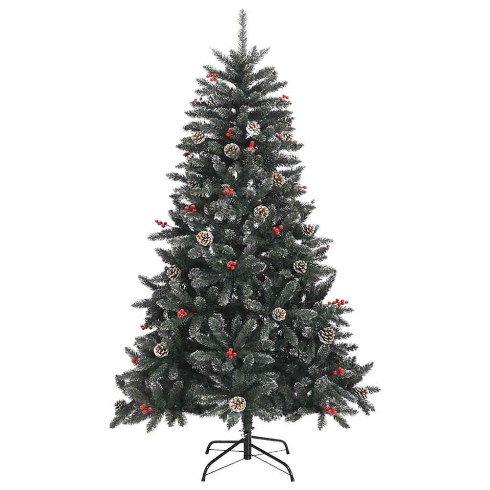Produktbild för Konstgjord julgran Grön 180 cm PVC och Plast och Stål