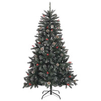 Produktbild för Konstgjord julgran Grön 180 cm PVC och Plast och Stål