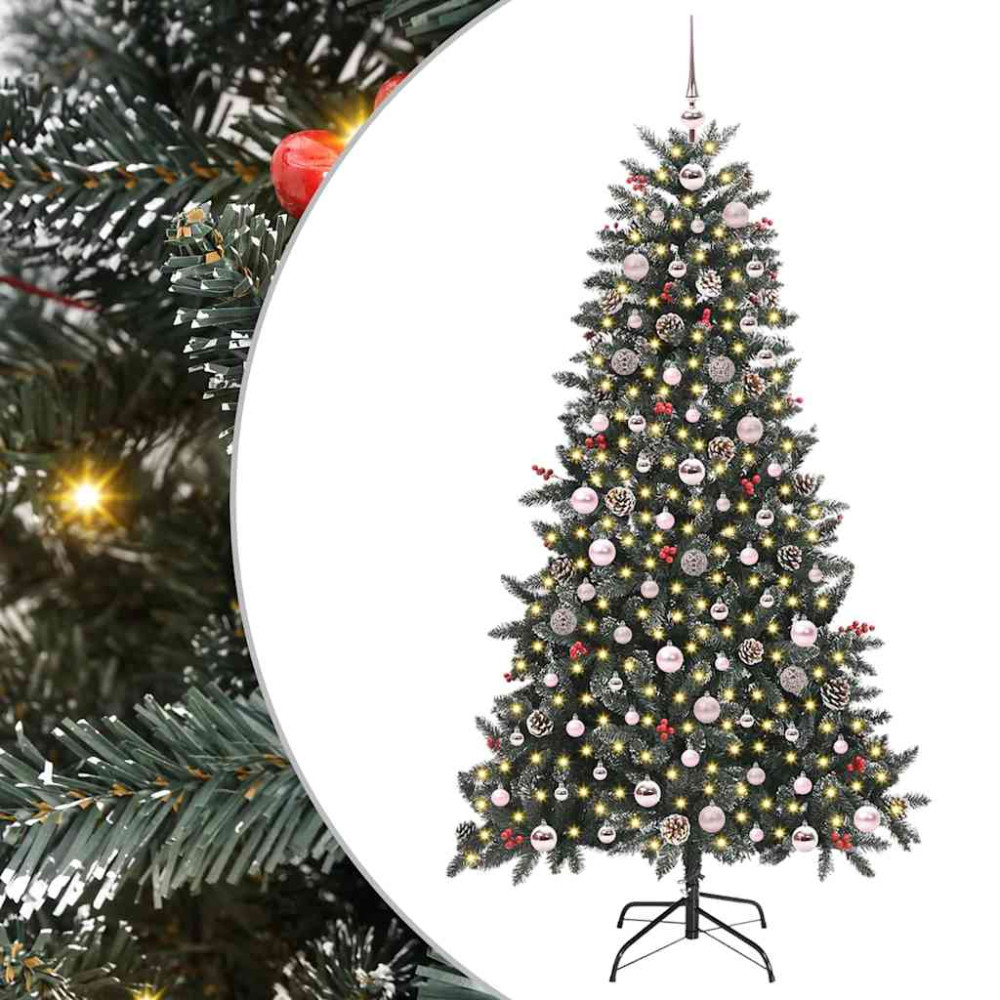 Produktbild för Konstgjord julgran Grön 180 cm PVC och Plast och Stål