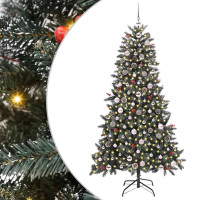 Produktbild för Konstgjord julgran Grön 180 cm PVC och Plast och Stål