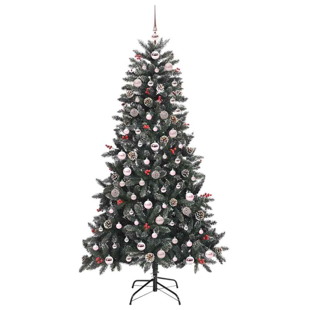 Produktbild för Konstgjord julgran Grön 180 cm PVC och Plast och Stål