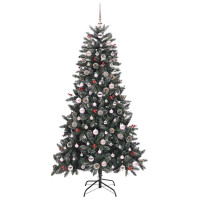 Produktbild för Konstgjord julgran Grön 180 cm PVC och Plast och Stål
