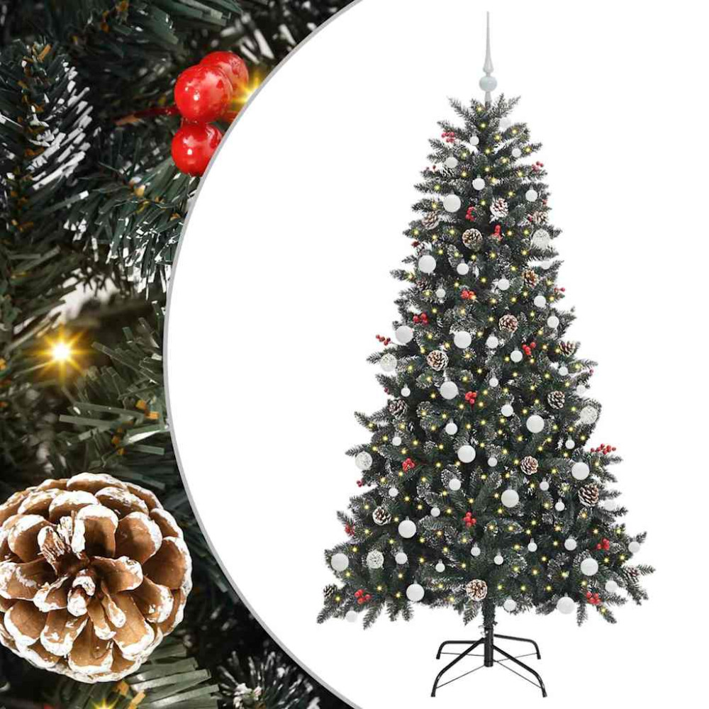 Produktbild för Konstgjord julgran Grön 180 cm PVC och Plast och Stål