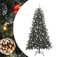 Produktbild för Konstgjord julgran Grön 180 cm PVC och Plast och Stål