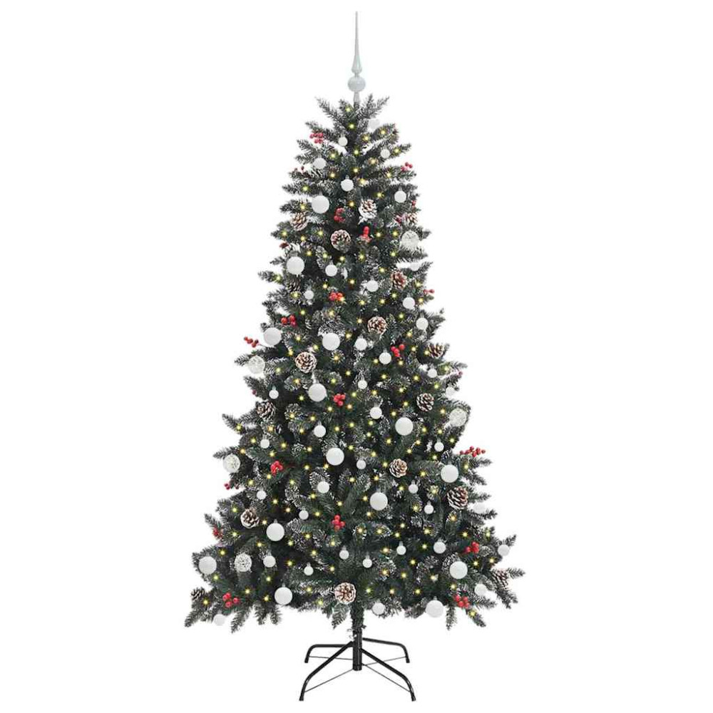 Produktbild för Konstgjord julgran Grön 180 cm PVC och Plast och Stål