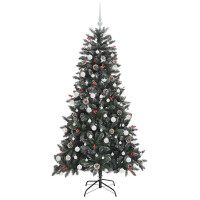 Produktbild för Konstgjord julgran Grön 180 cm PVC och Plast och Stål