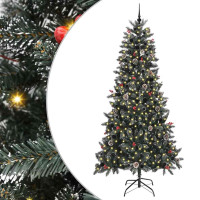 Produktbild för Konstgjord julgran Grön 240 cm PVC och Plast och Stål