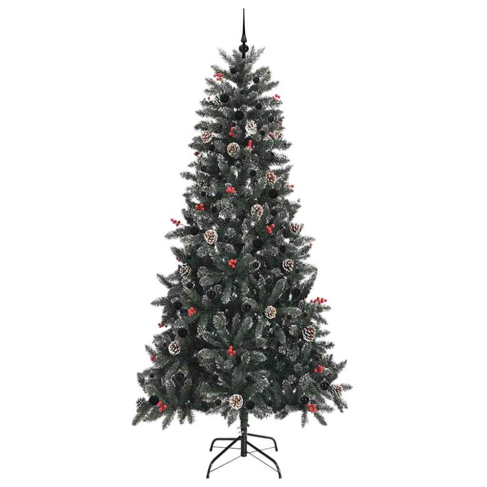 Produktbild för Konstgjord julgran Grön 240 cm PVC och Plast och Stål