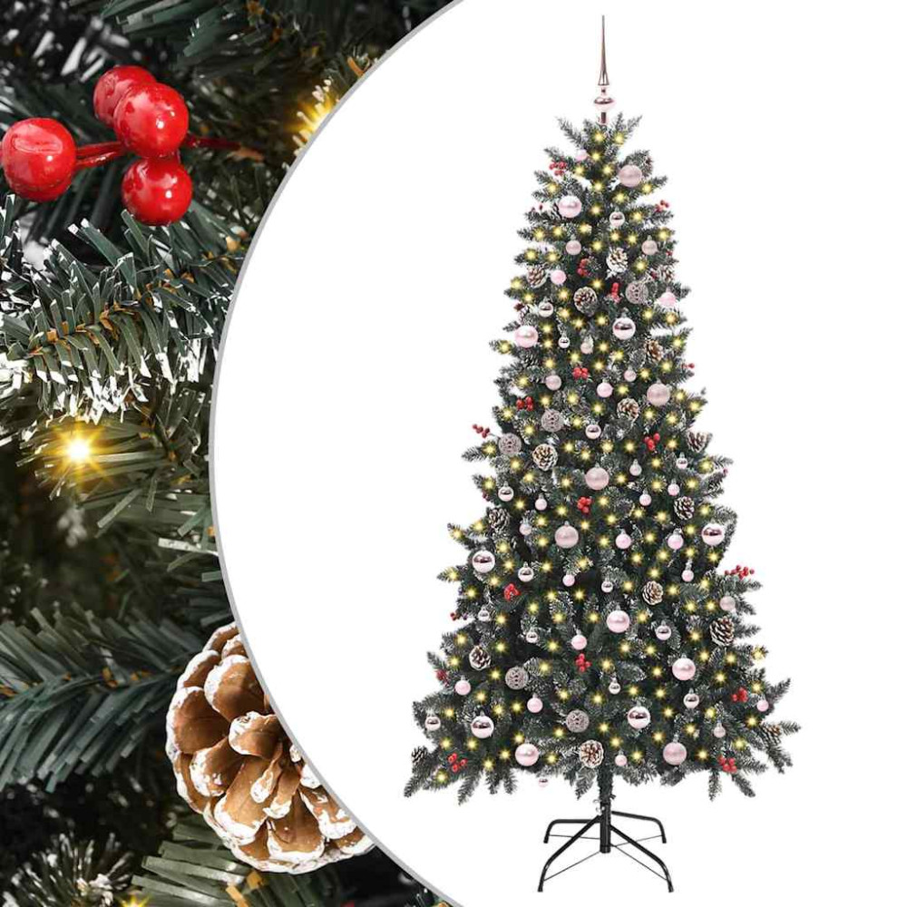 Produktbild för Konstgjord julgran Grön 240 cm PVC och Plast och Stål