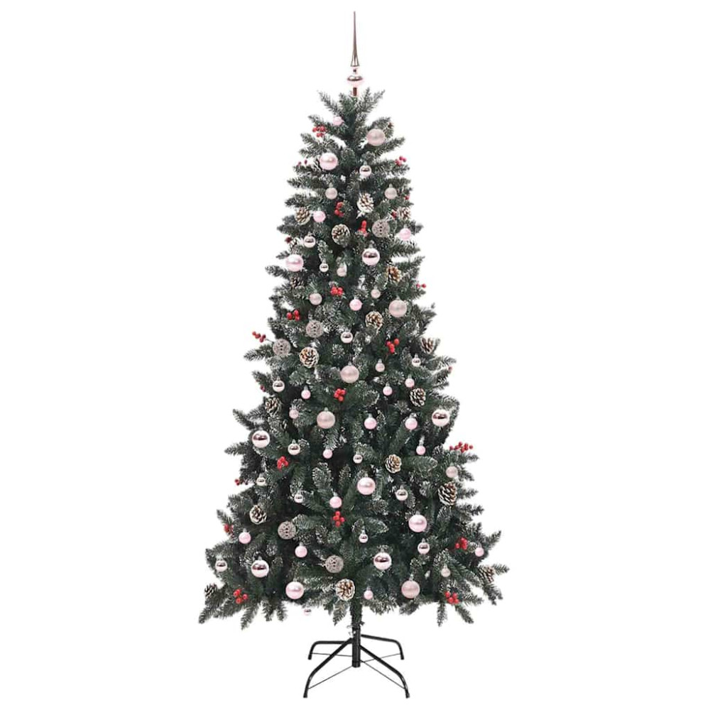 Produktbild för Konstgjord julgran Grön 240 cm PVC och Plast och Stål