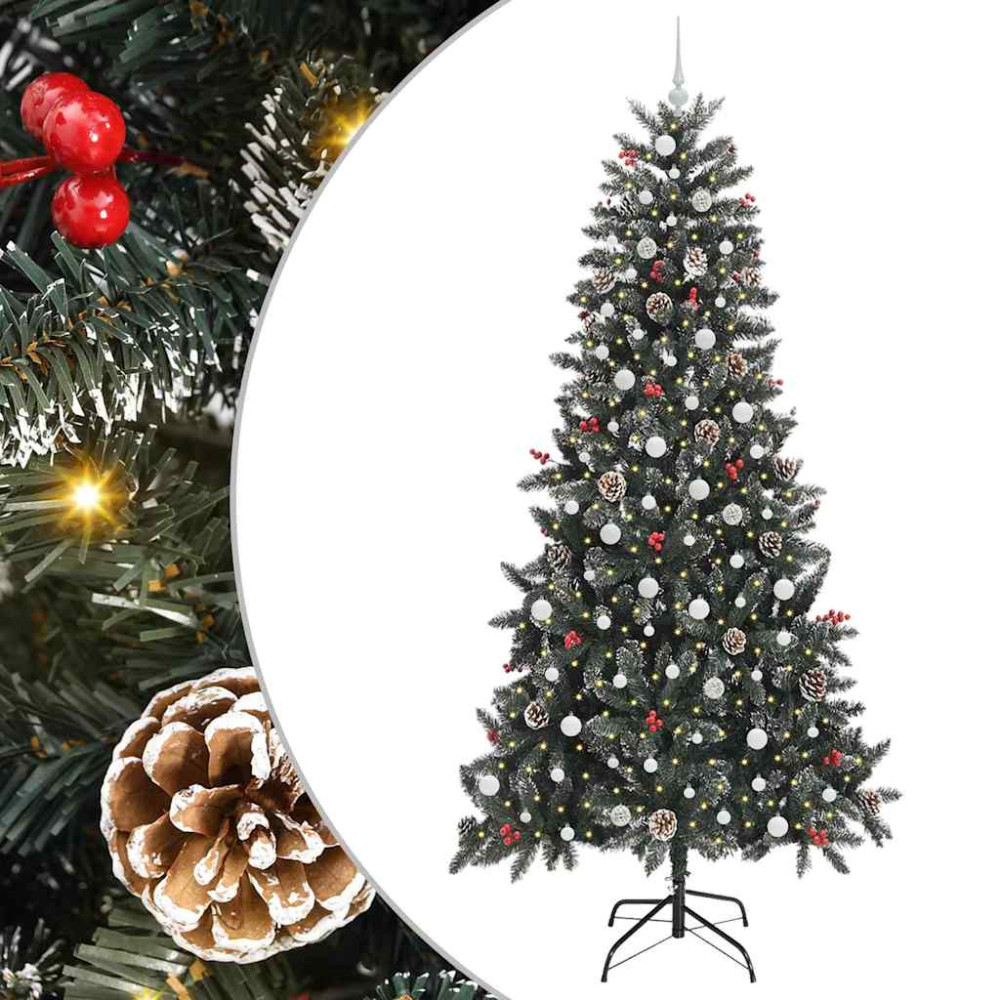 Produktbild för Konstgjord julgran Grön 240 cm PVC och Plast och Stål