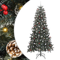 Produktbild för Konstgjord julgran Grön 240 cm PVC och Plast och Stål