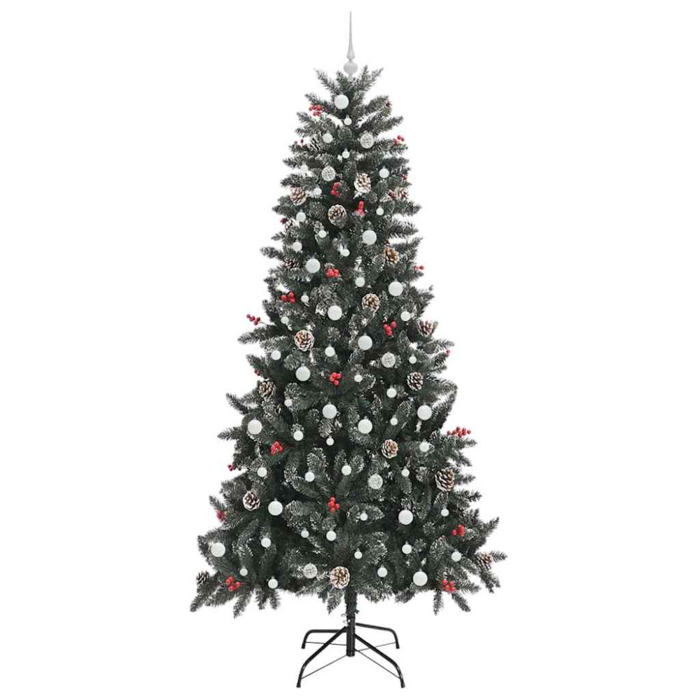 Produktbild för Konstgjord julgran Grön 240 cm PVC och Plast och Stål