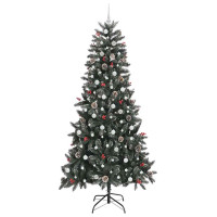 Produktbild för Konstgjord julgran Grön 240 cm PVC och Plast och Stål