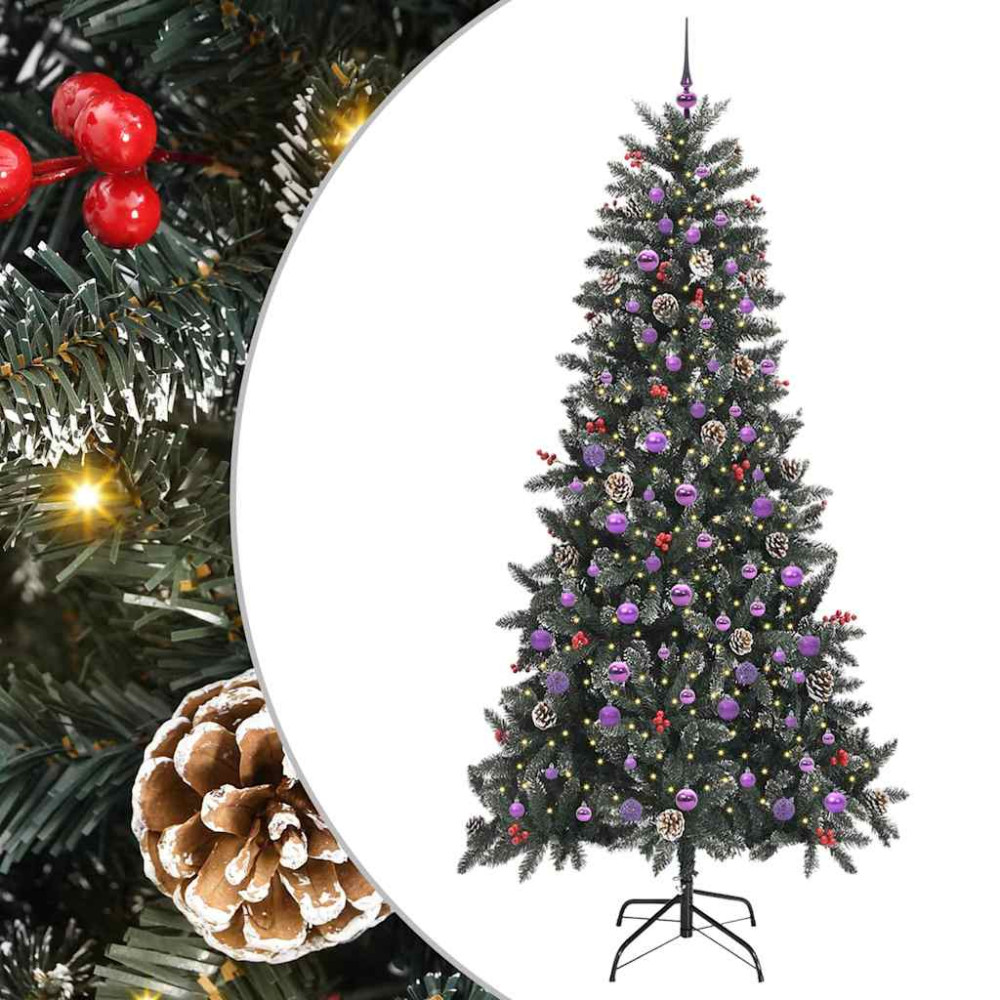 Produktbild för Konstgjord julgran Grön 240 cm PVC och Plast och Stål