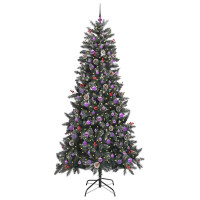 Produktbild för Konstgjord julgran Grön 240 cm PVC och Plast och Stål