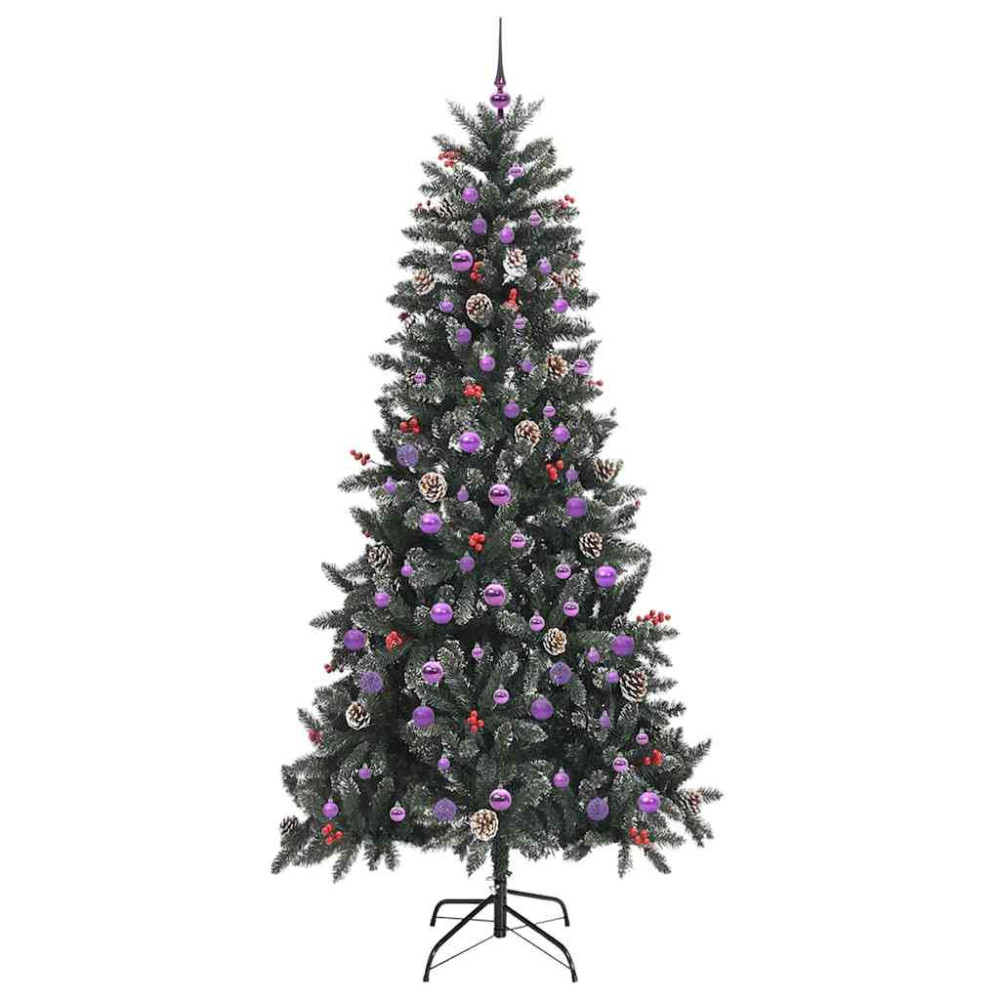 Produktbild för Konstgjord julgran Grön 240 cm PVC och Plast och Stål