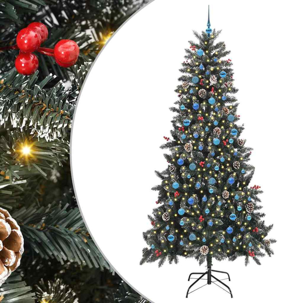 Produktbild för Konstgjord julgran Grön 240 cm PVC och Plast och Stål