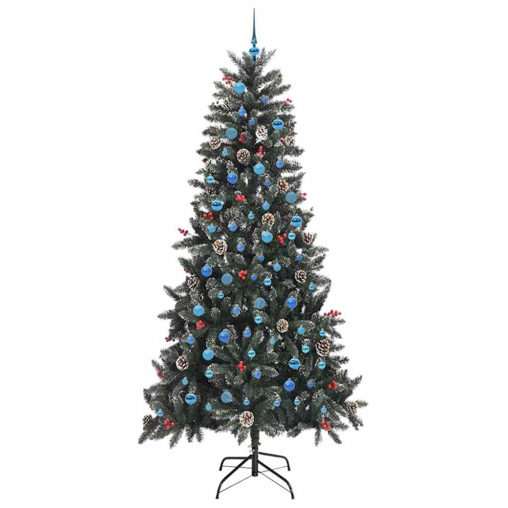 Produktbild för Konstgjord julgran Grön 240 cm PVC och Plast och Stål