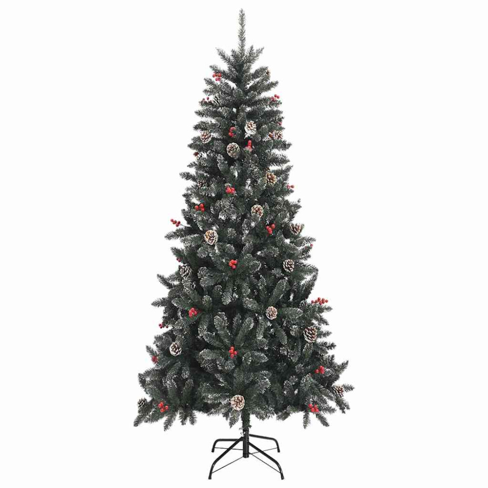 Produktbild för Konstgjord julgran Grön 240 cm PVC och Plast och Stål