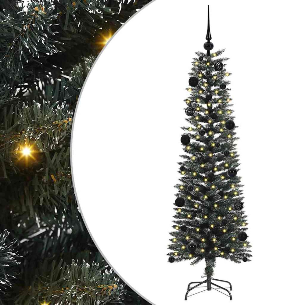 Produktbild för Konstgjord julgran Grön 150 cm PVC och Plast och Stål