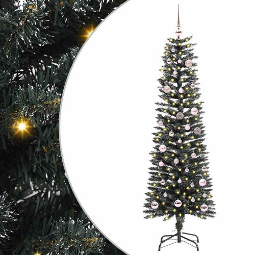 vidaXL Konstgjord julgran Grön 150 cm PVC och Plast och Stål