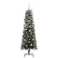 Produktbild för Konstgjord julgran Grön 150 cm PVC och Plast och Stål