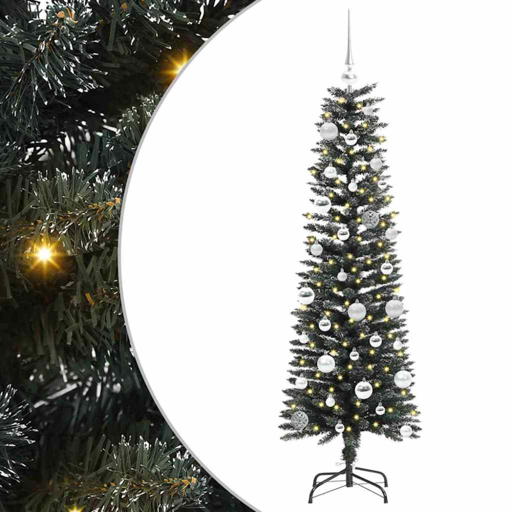 Produktbild för Konstgjord julgran Grön 150 cm PVC och Plast och Stål