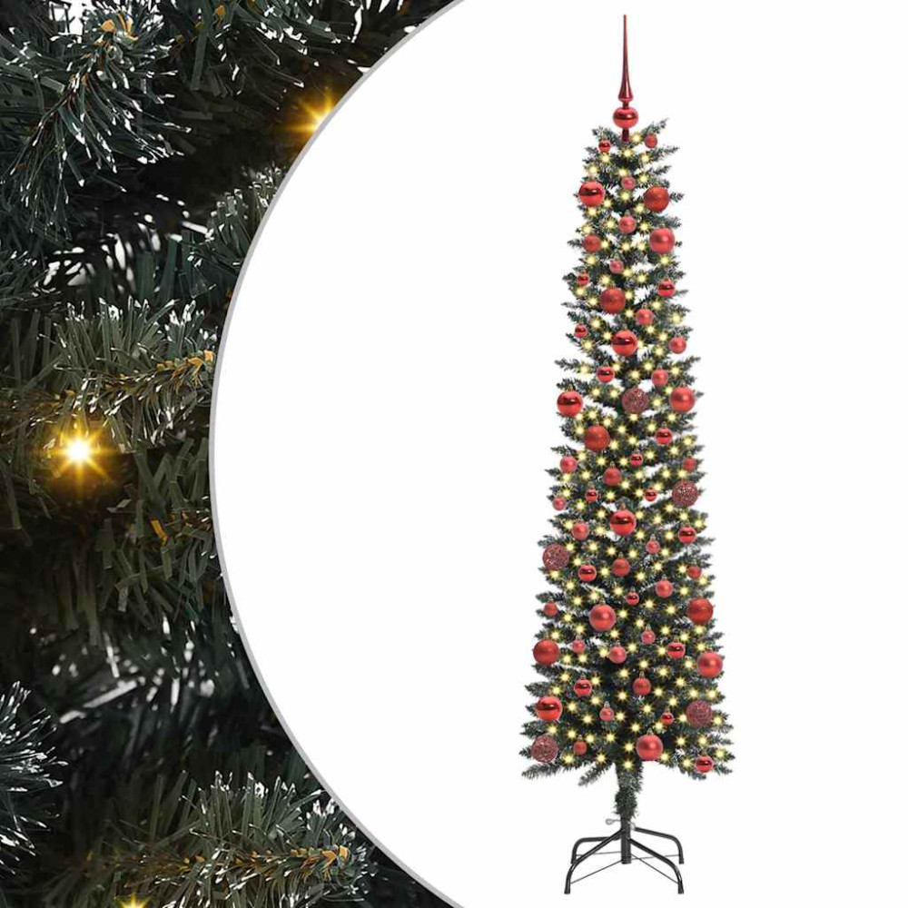 Produktbild för Konstgjord julgran Grön 180 cm PVC och Plast och Stål