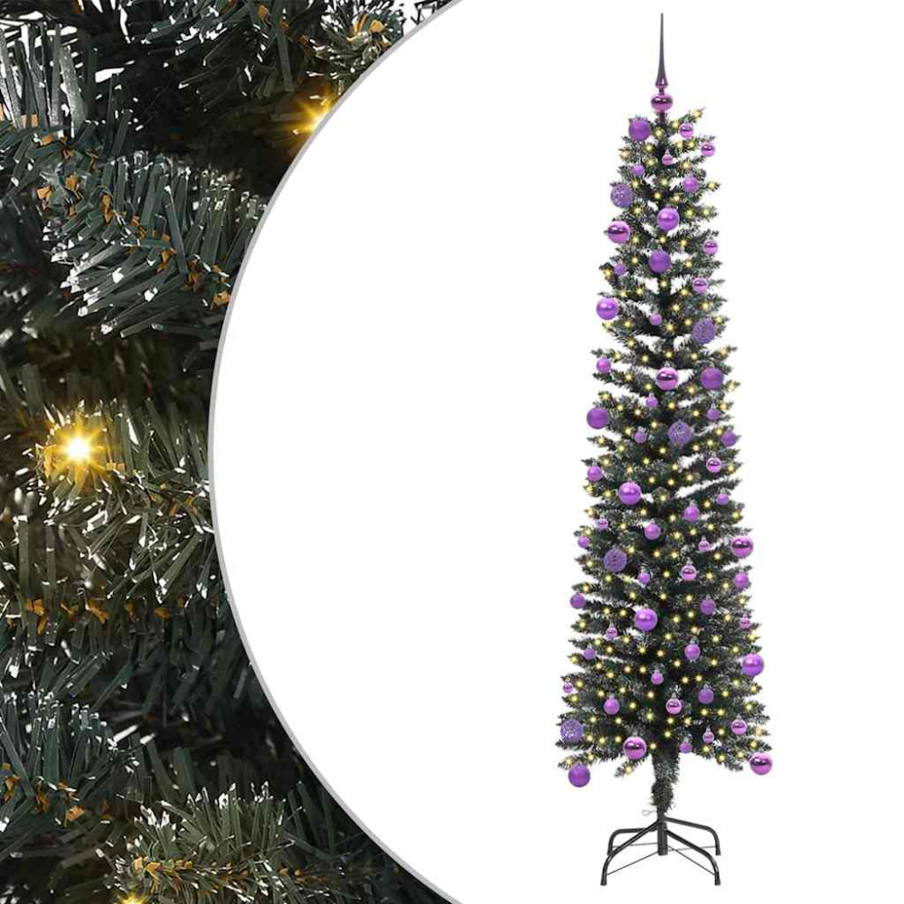 Produktbild för Konstgjord julgran Grön 180 cm PVC och Plast och Stål