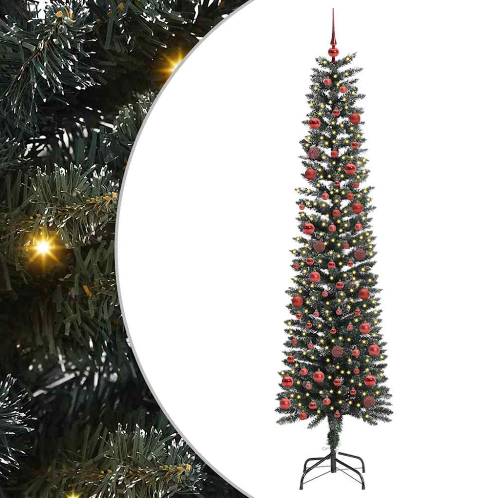 Produktbild för Konstgjord julgran Grön 210 cm PVC och Plast och Stål