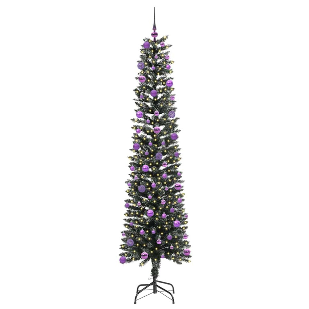 Produktbild för Konstgjord julgran Grön 210 cm PVC och Plast och Stål