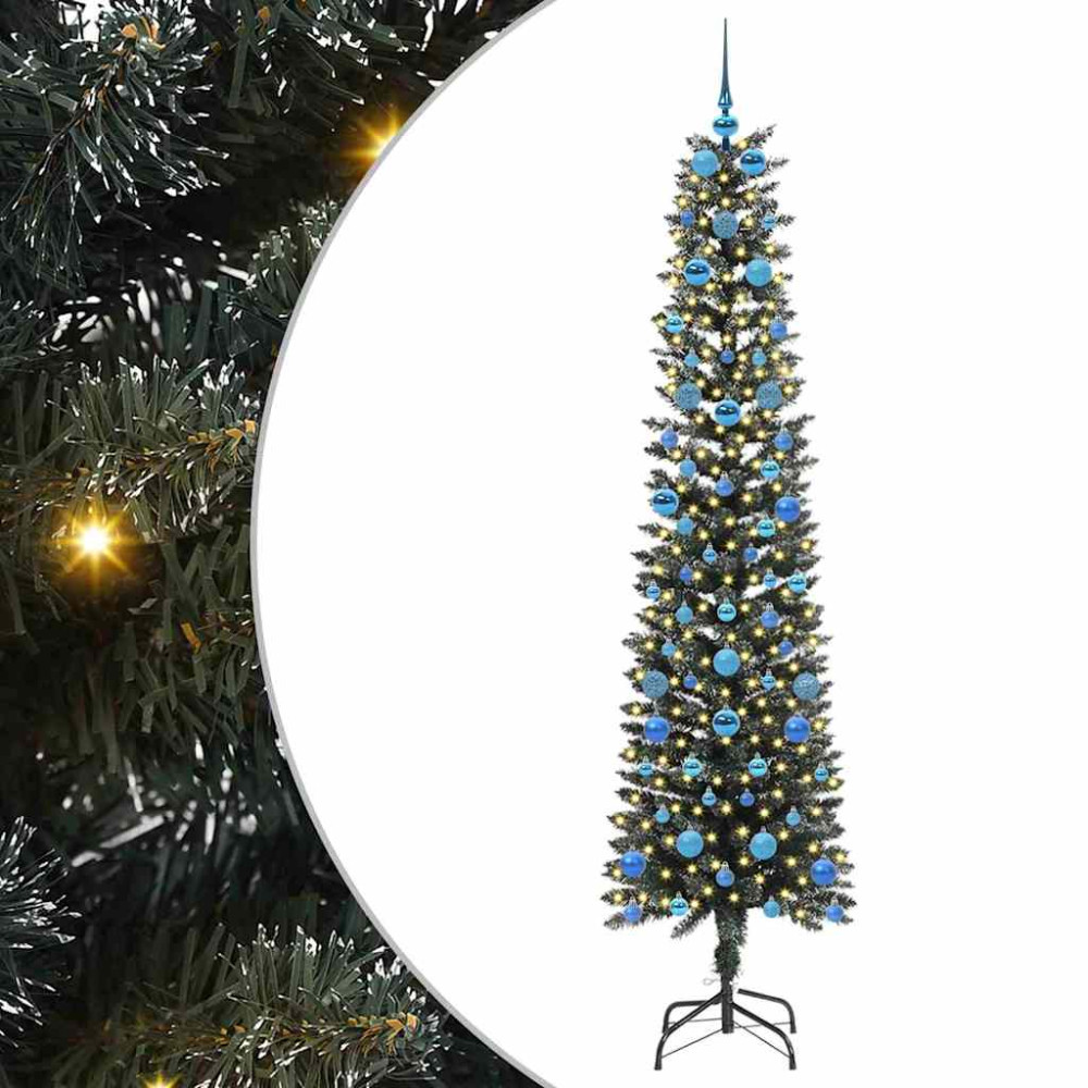 Produktbild för Konstgjord julgran Grön 210 cm PVC och Plast och Stål