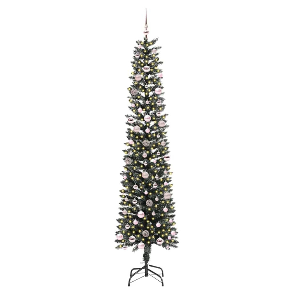 Produktbild för Konstgjord julgran Grön 240 cm PVC och Plast och Stål