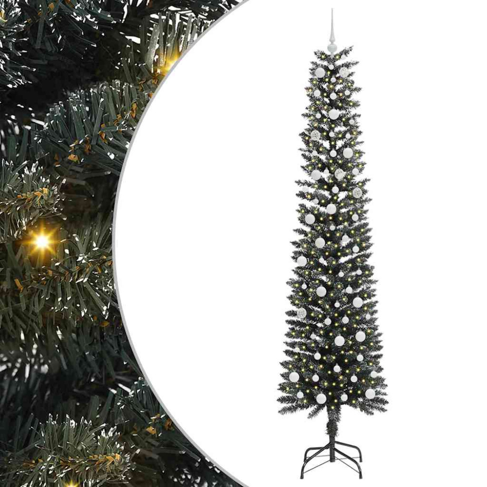 Produktbild för Konstgjord julgran Grön 240 cm PVC och Plast och Stål