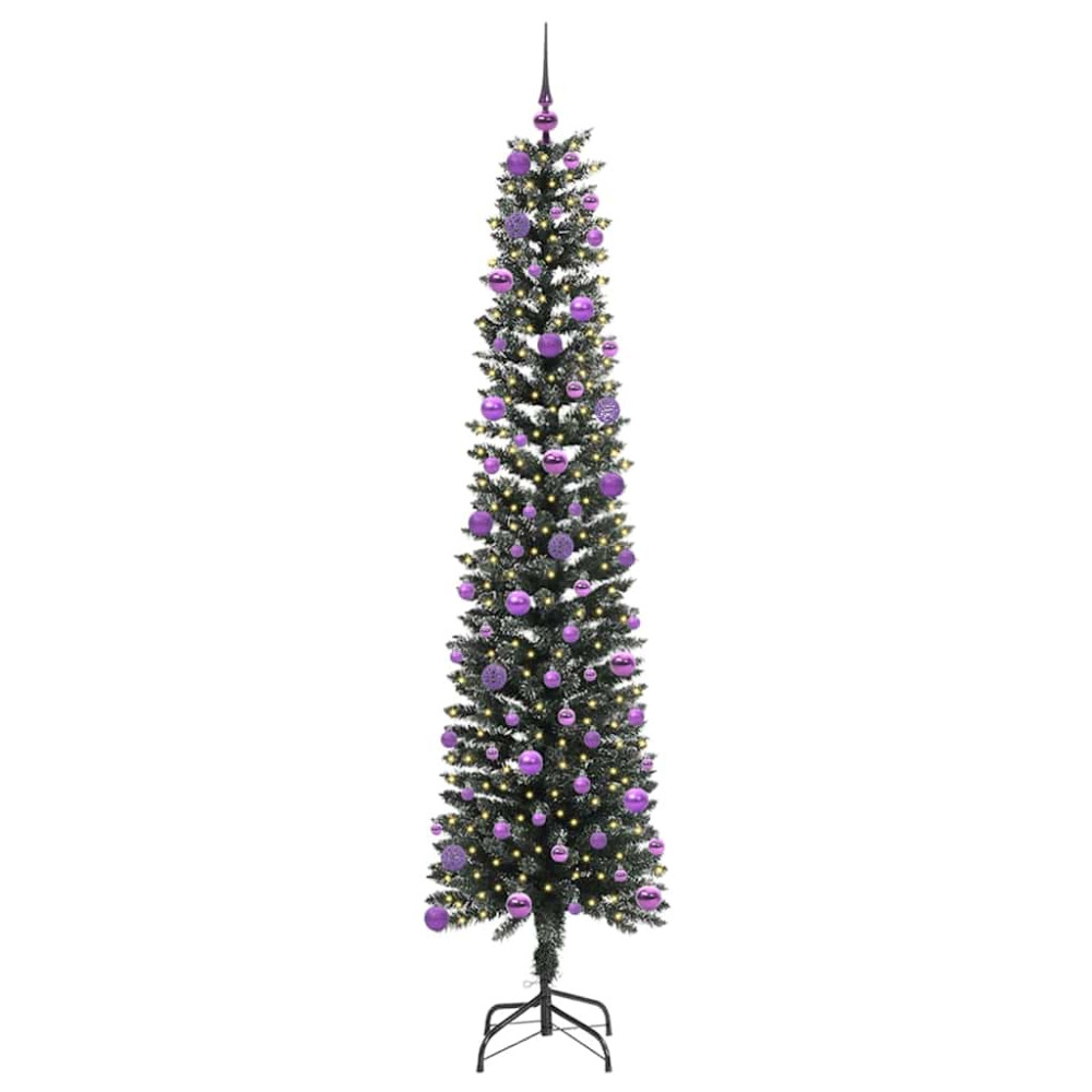 Produktbild för Konstgjord julgran Grön 240 cm PVC och Plast och Stål