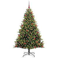 Produktbild för Konstigt hinged julgran 300 LEDs Grön 180 cm PVC och PE