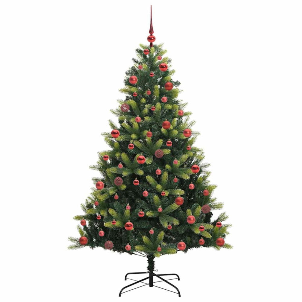 Produktbild för Konstigt hinged julgran 300 LEDs Grön 180 cm PVC och PE