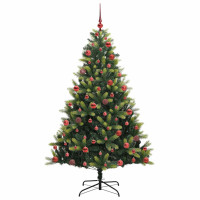 Produktbild för Konstigt hinged julgran 300 LEDs Grön 180 cm PVC och PE