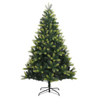 Produktbild för Konstigt hinged julgran 300 LEDs Grön 180 cm PVC och PE