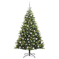 Produktbild för Konstigt hinged julgran 300 LEDs Grön 180 cm PVC och PE