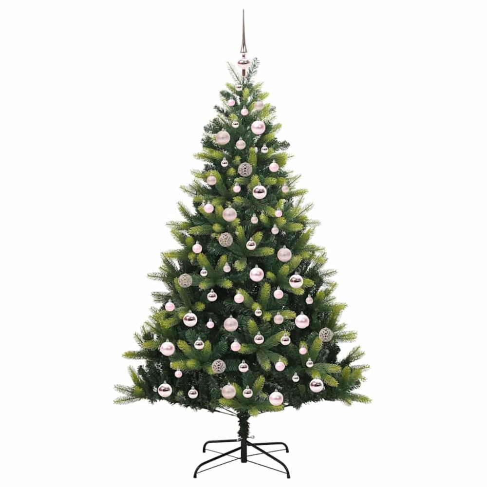 Produktbild för Konstigt hinged julgran 300 LEDs Grön 180 cm PVC och PE