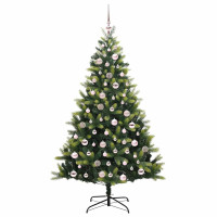 Produktbild för Konstigt hinged julgran 300 LEDs Grön 180 cm PVC och PE