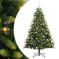 Produktbild för Konstigt hinged julgran 300 LEDs Grön 180 cm PVC och PE