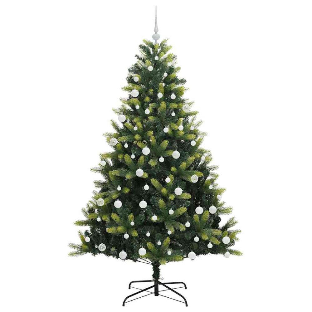 Produktbild för Konstigt hinged julgran 300 LEDs Grön 180 cm PVC och PE