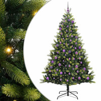Produktbild för Konstigt hinged julgran 300 LEDs Grön 180 cm PVC och PE