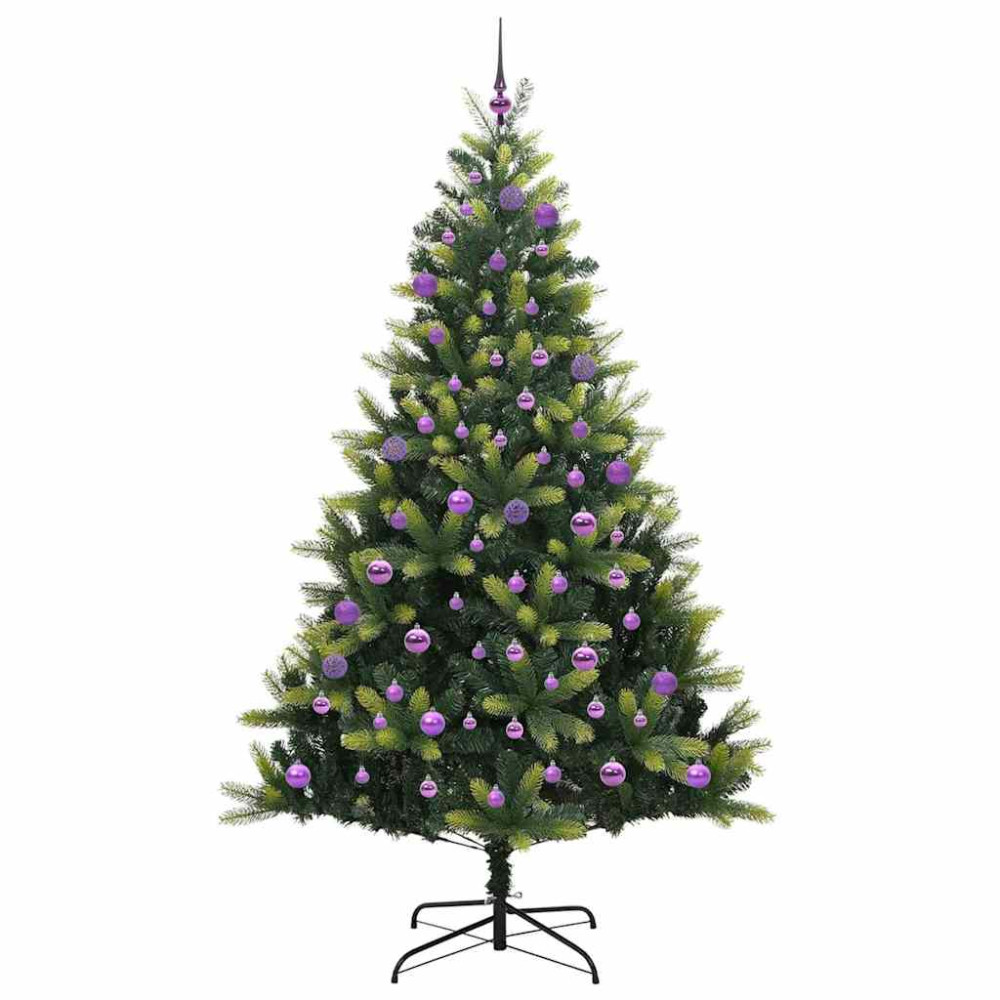 Produktbild för Konstigt hinged julgran 300 LEDs Grön 180 cm PVC och PE